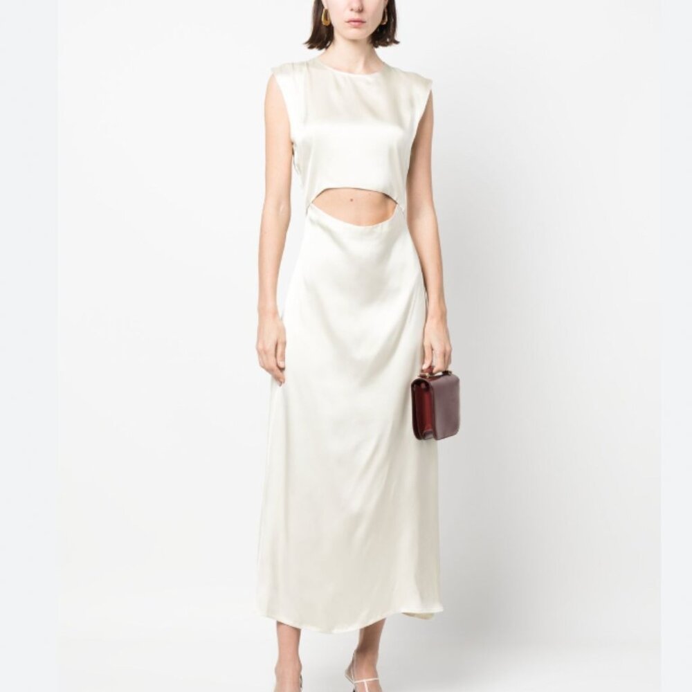 Loulou Studio - Copan cutout satin midi dress - Ivory - S